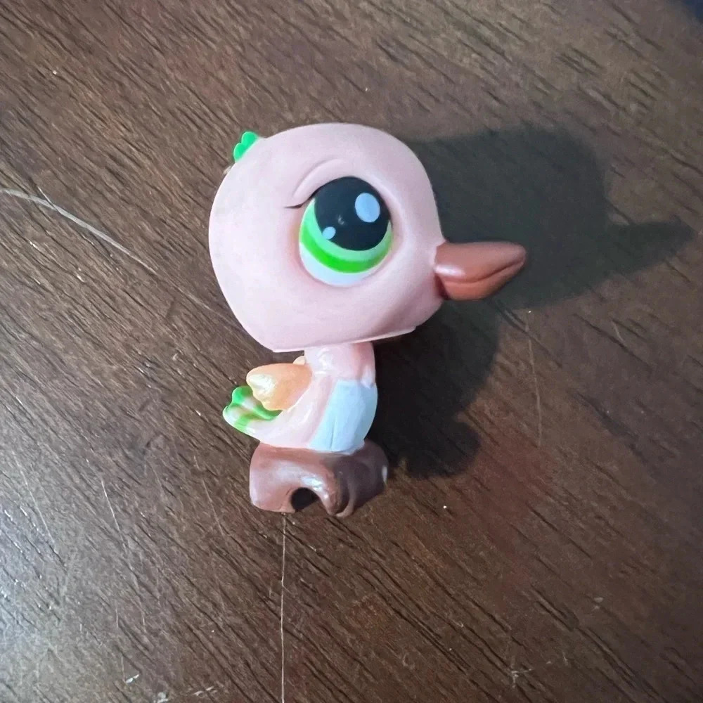 Littlest Pet Shop Baby Bird Swan  Duckling Beak Green Hair Eyes & Tail Cute!